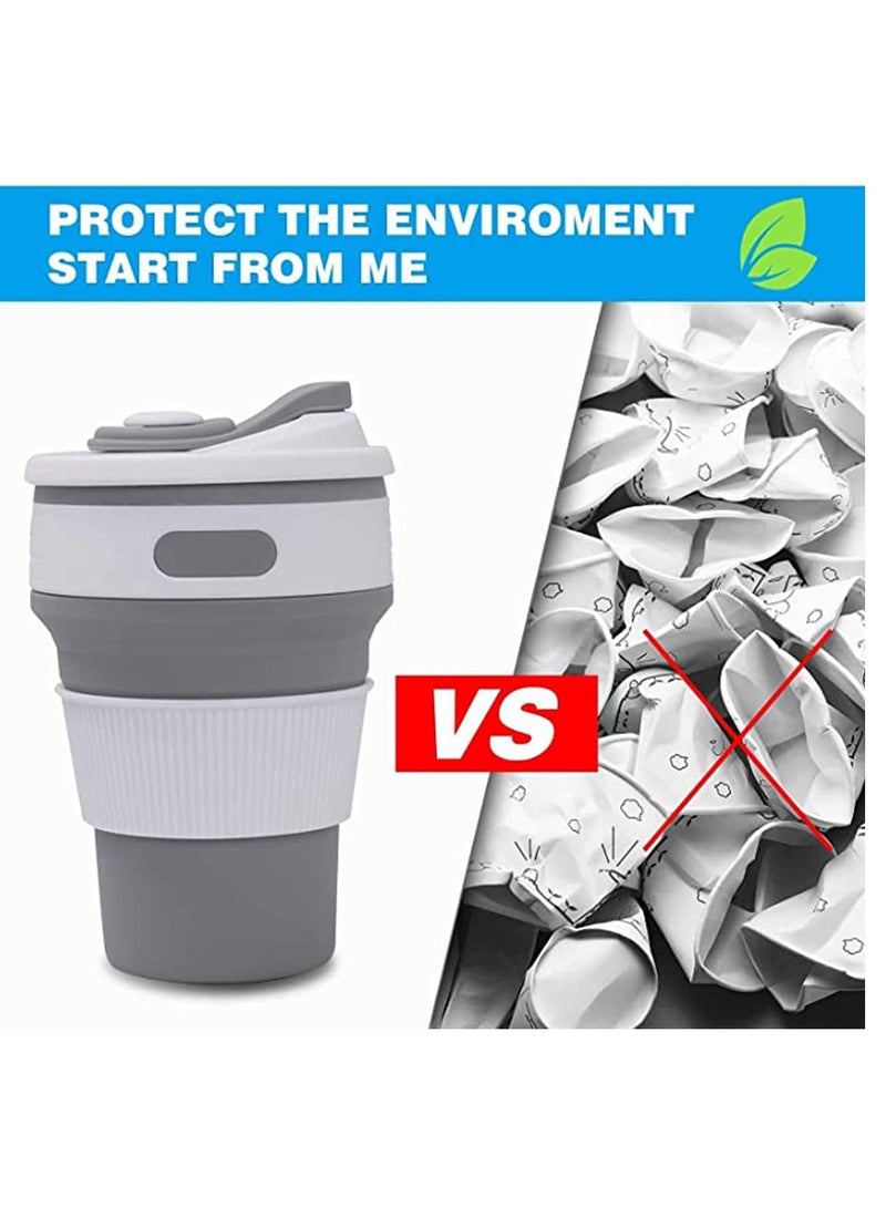 SYOSI فنجان قهوة، فنجان Silikon قابل للطي، فنجان سفر صديق للبيئة، فنجان سيليكون بدرجة غذائية، فنجان محمول، أكواب قابلة لإعادة الاستخدام، فنجان قابل للطي مانع للتسرب للتخييم في الهواء الطلق - Image 4