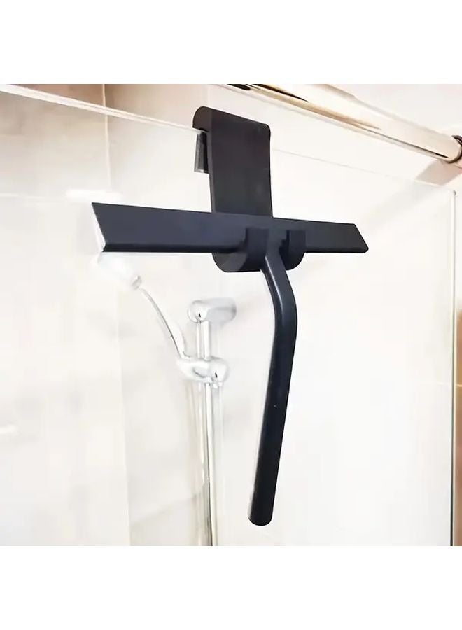 ممسحة سيليكون متينة باللون الأسود للاستحمام ولزجاج السيارات والمرايا مصنوعة من البلاستيك المتين - Image 1