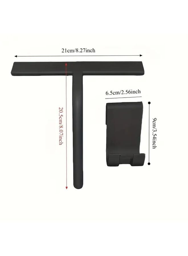 ممسحة سيليكون متينة باللون الأسود للاستحمام ولزجاج السيارات والمرايا مصنوعة من البلاستيك المتين - Image 4