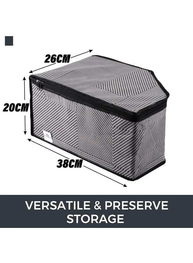 Kuber Industries Pack of 3 Blouse Cover Bags for Storage | Dress Organizer for Wardrobe | Cloth Packing Bags with Zip | Lining-Design Clothes Cover | Gray - Image 3