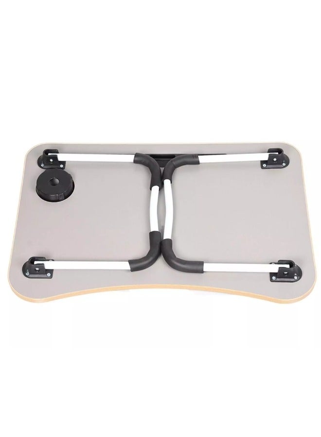 Happy Home Foldable Laptop Table with Cup Holder and iPad (Length: 60cm * Width: 40cm) -White - Image 5