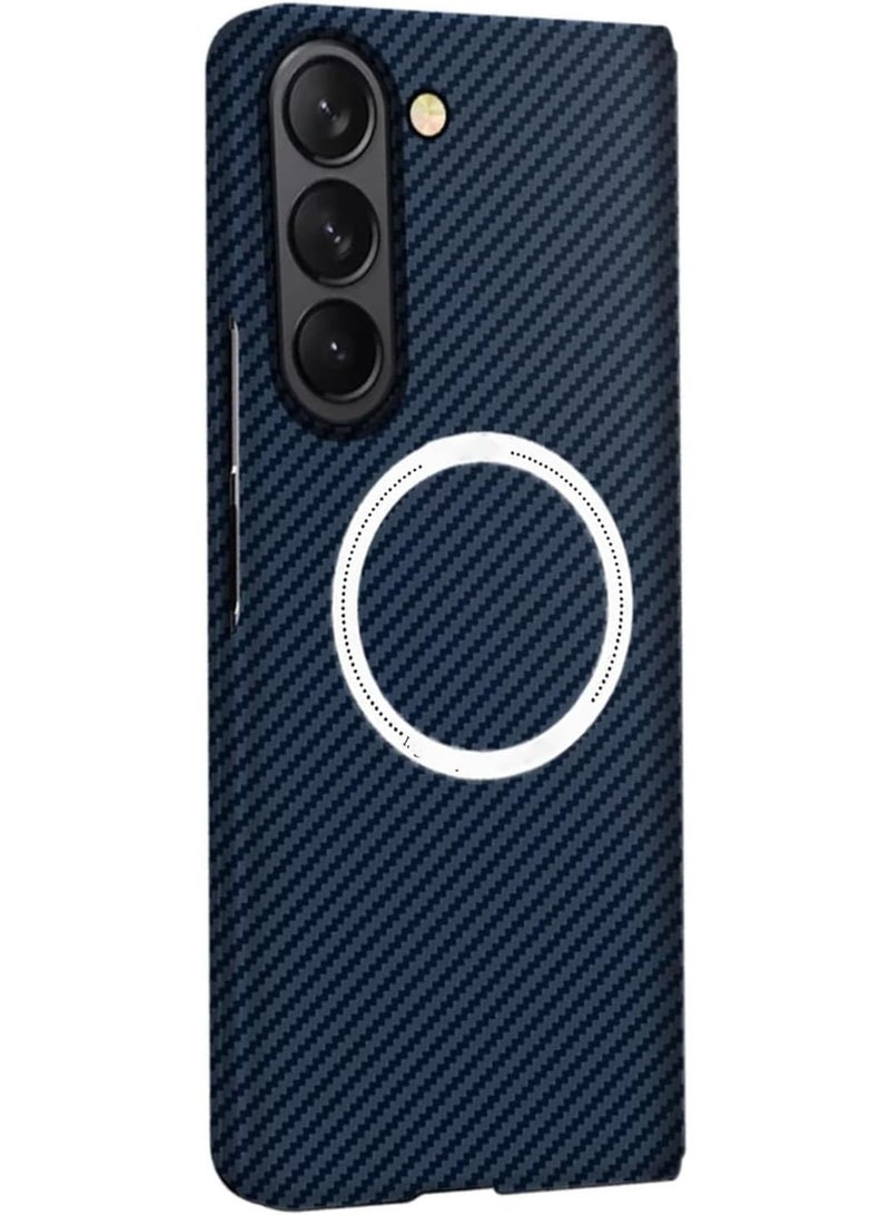 Magnetic Case for Samsung Galaxy Z Fold 7, Compatible with Samsung Z Fold 7 Carbon Fiber Slim Thin Lightweight Aramid Fiber PC Back Anti Scratch Drop Protection Rugged Shockproof Cover - Image 1