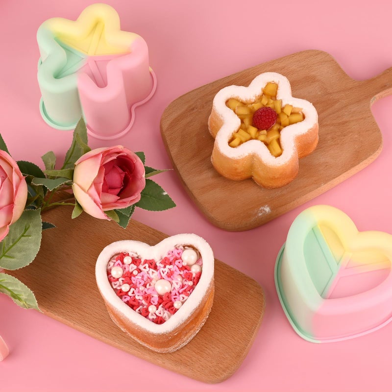 Actvty 4 Inch Silicone Cake Pans, Set of 4 Different Shapes Mini Cake Silicone Molds for Baking, Ice Cube, Jelly, Soap, BPA Free Non-Stick - Image 4