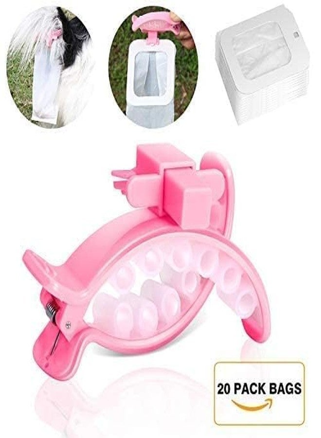 Pups&Pets Dog Poop Collector, 20 Pcs Portable Soft Silicone Dog Poop Bags Clip Set Dog Tail Holder for Dogs-(Colour May Vary) (Large) - Image 3