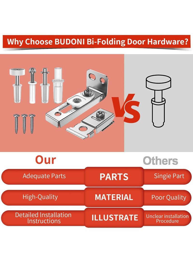 SYOSI Bifold Door Hardware Repair Kit Repair Replacement Parts for 7/8" to 1" Track Folding Pocket Door Replacement Parts Set Include Top Bottom Pivots Bracket and Guide Wheel  - Image 5