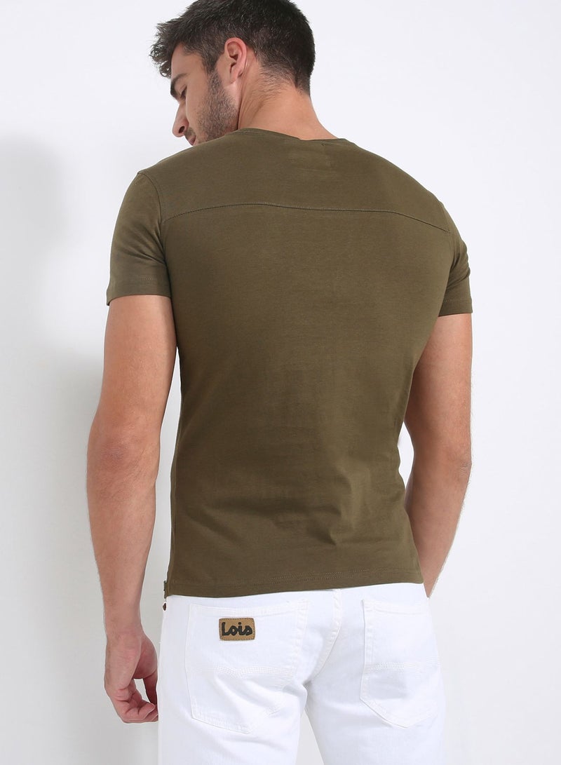 لويس قميص رقبة مستديرة مطبوعة 374 أخضر - Image 2