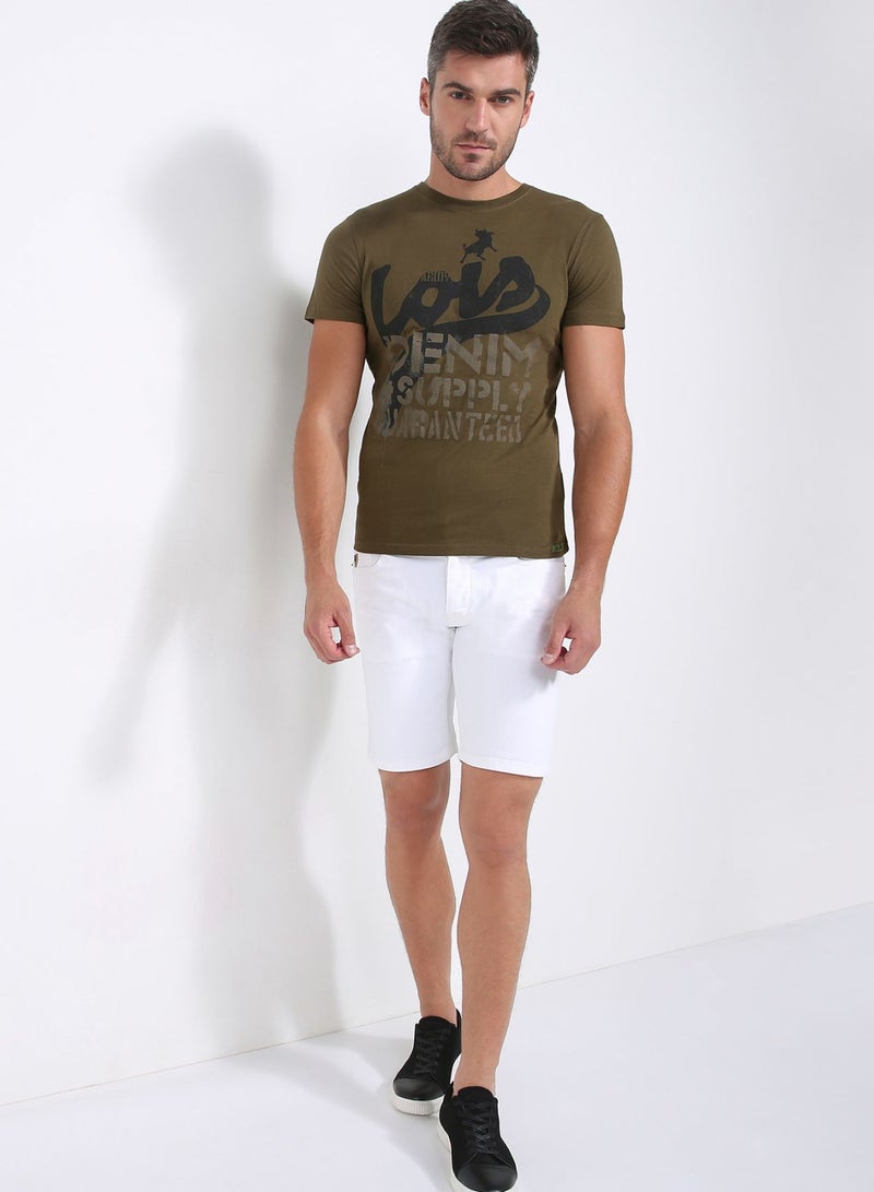 لويس قميص رقبة مستديرة مطبوعة 374 أخضر - Image 3