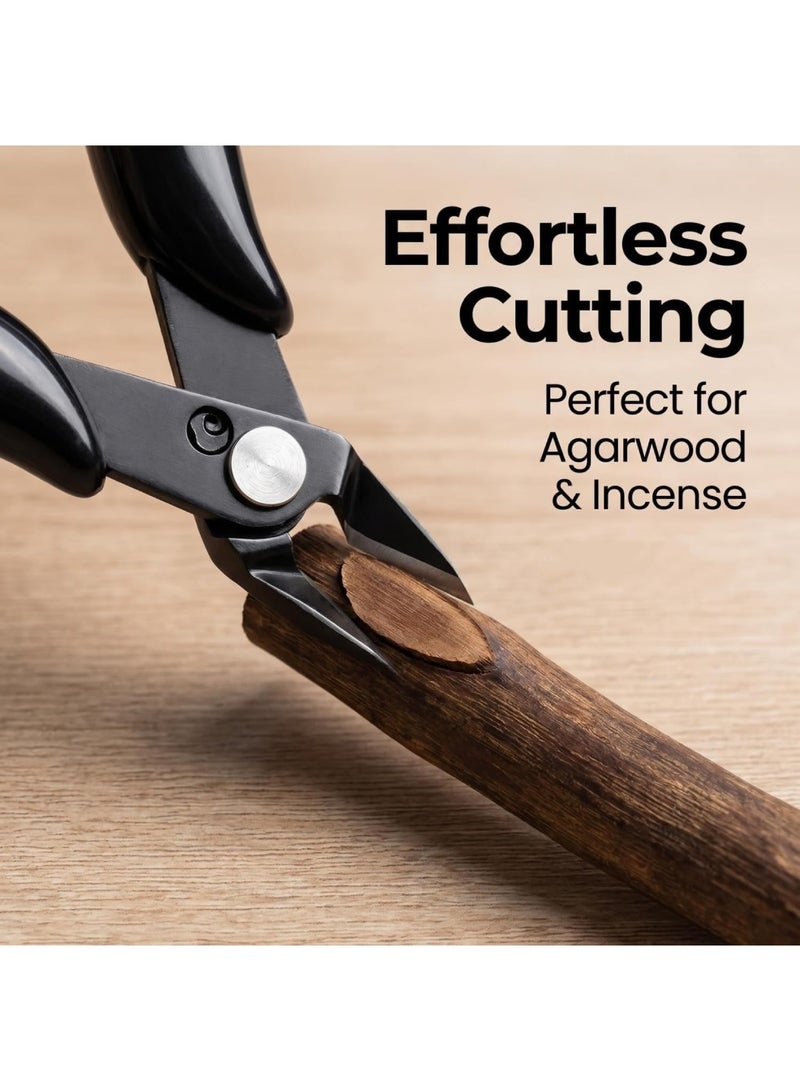 saykfoe [1 Pcs]Black Incense Cutter with Comfortable Handle Precise Cutting Tool for Oud Bakhoor Incense Pieces, Durable Oud Cutter for Home Use - Image 3