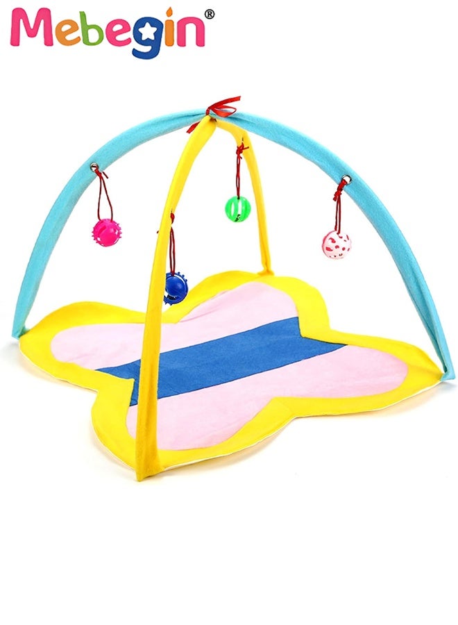 MEBEGIN Cat Tent with Hanging Toys, Foldable Cat Play Mat, Interactive Play Area Station for Cats, Pet Accessories for Your Kitten to Play or Sleep, Suitable for Indoor and Outdoor Use, 45*45*35cm - Image 4