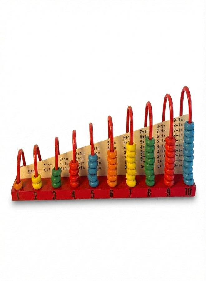 BrainyTots Wooden Counting Abacus Toy with Addition Board, Numbers 1-10 Learning | Montessori Educational Math Toy for Kids 3-7 Years, Builds Early Maths Skills, & Fine Motor Development - Image 1