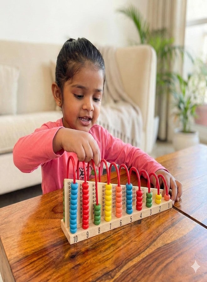 BrainyTots Wooden Counting Abacus Toy with Addition Board, Numbers 1-10 Learning | Montessori Educational Math Toy for Kids 3-7 Years, Builds Early Maths Skills, & Fine Motor Development - Image 2
