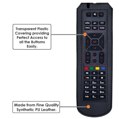 Zaoma Protective Case Cover Pouch for AIRTEL Digital TV HD Recording Original Remote Controller Premium PU Leather Cover Holder, Black - Image 3