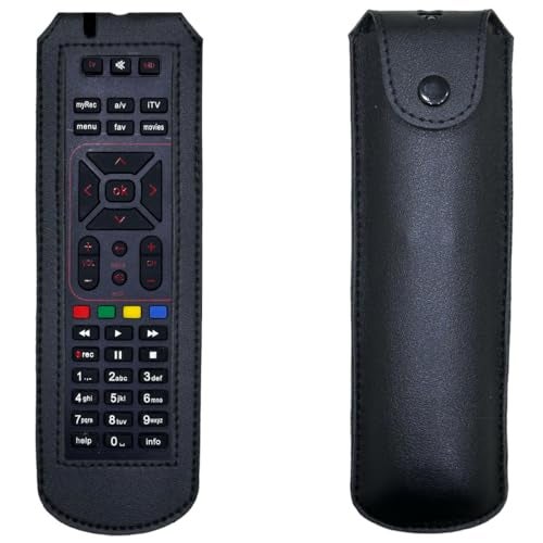 Zaoma Protective Case Cover Pouch for AIRTEL Digital TV HD Recording Original Remote Controller Premium PU Leather Cover Holder, Black - Image 1