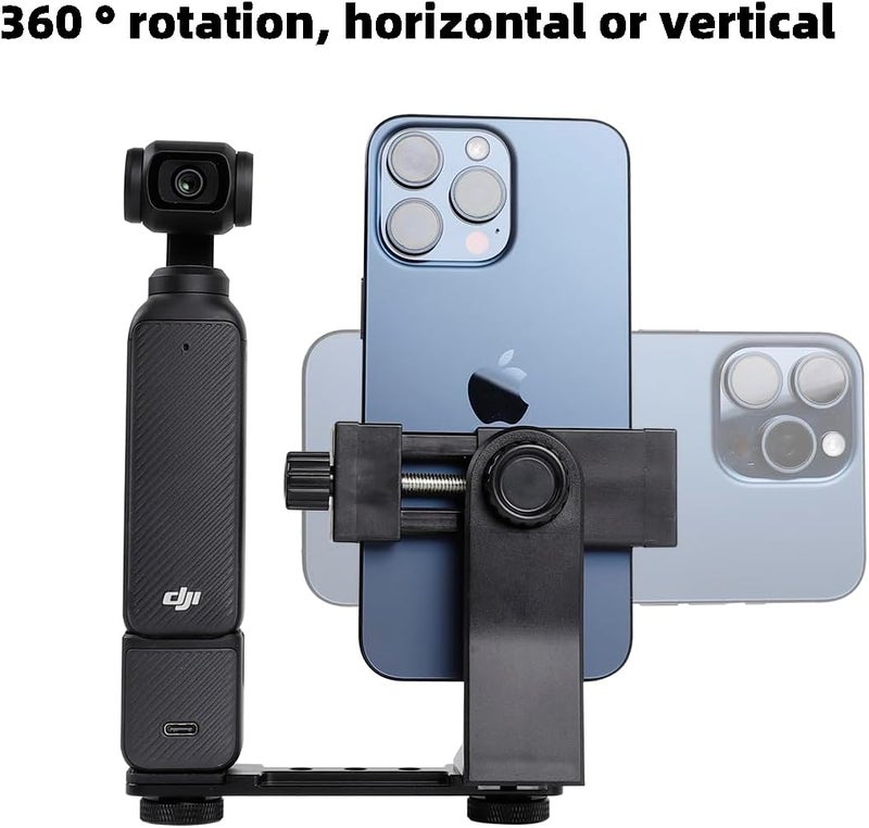 حامل الهاتف لـ DJI Osmo Pocket 3، ملحقات توسعة حامل الهاتف المحمول مع فتحة خيط 1/4 بوصة تستخدم مع الحامل ثلاثي القوائم وقضيب التمديد - Image 4