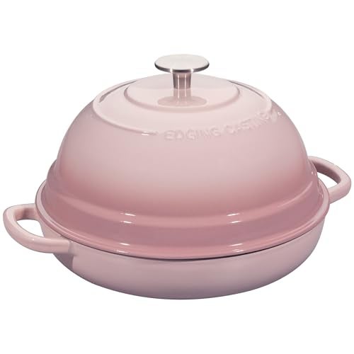 EDGING CASTING Enameled Cast Iron Dutch Oven Pot with Lid, Round Bread Oven for Homemade Sourdough Bread Baking, 6 Quart, Pink - Image 4