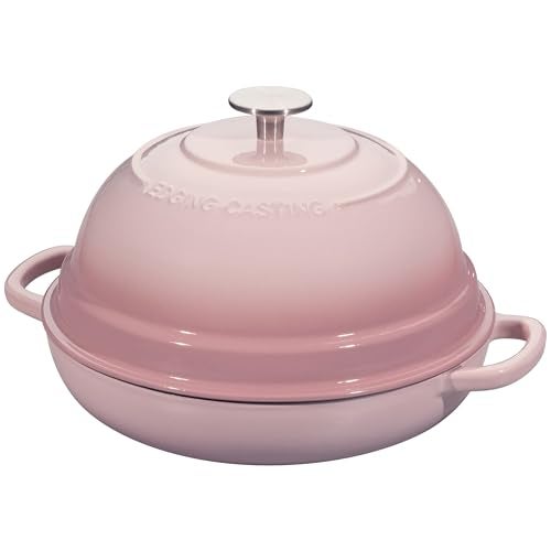 EDGING CASTING Enameled Cast Iron Dutch Oven Pot with Lid, Round Bread Oven for Homemade Sourdough Bread Baking, 6 Quart, Pink - Image 2