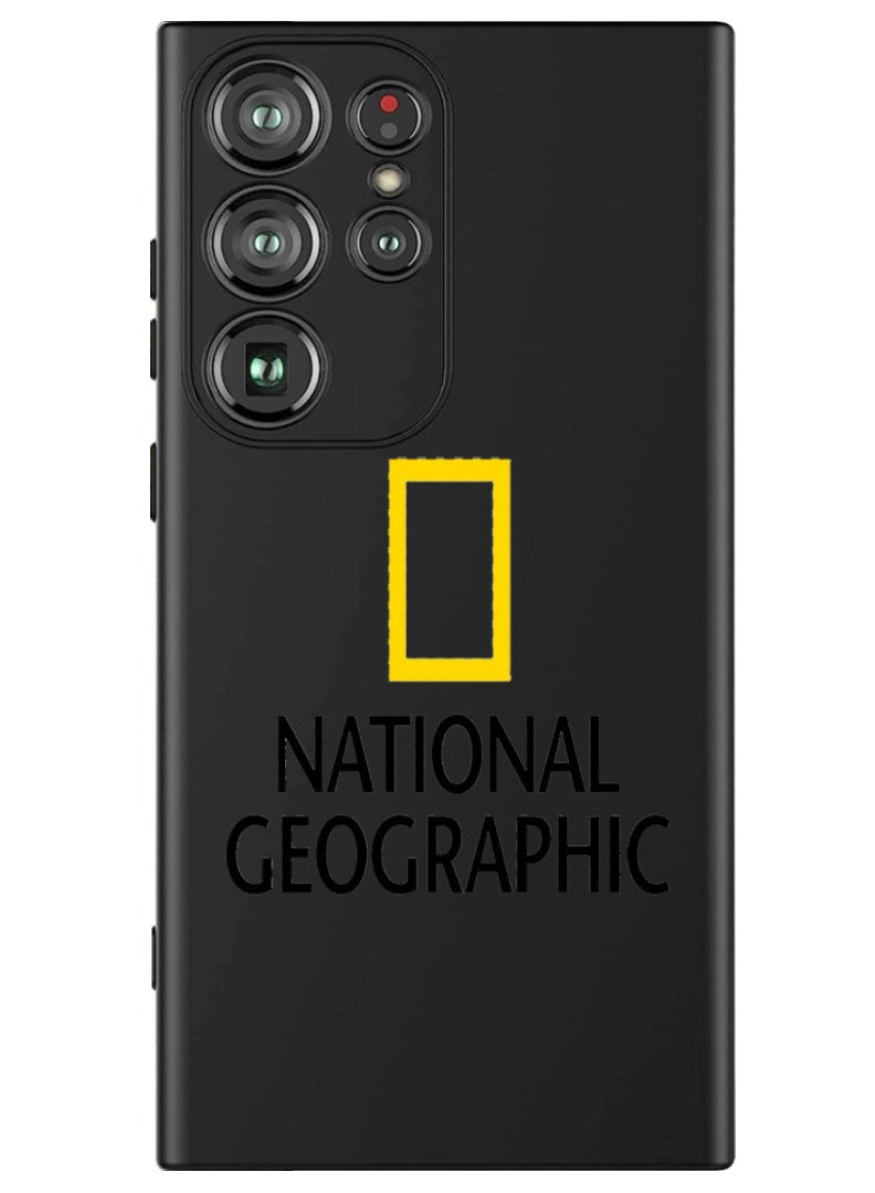 Theodor غطاء سليم واقي من السيليكون السائل مع حماية كاملة للجسم، مضاد للخدش وصدمات لهاتف سامسونج جالاكسي S24 ألترا (أسود) - ناشيونال جيوغرافيك - Image 1