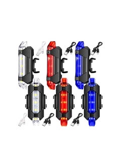 Generic Mudder 6 Pieces Front and Rear Bicycle Light USB Rechargeable Bike Light Waterproof Cycling  - Image 1