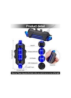 Generic Mudder 6 Pieces Front and Rear Bicycle Light USB Rechargeable Bike Light Waterproof Cycling  - Image 4