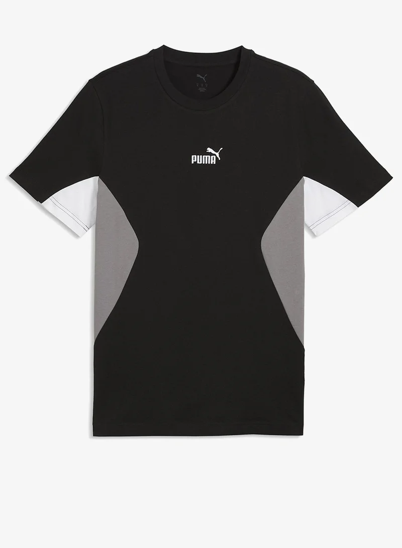 Puma PUMA Black Essential Colorblock T-Shirt for Men | Best Price UAE