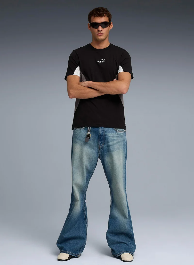 Puma PUMA Black Essential Colorblock T-Shirt for Men | Best Price UAE