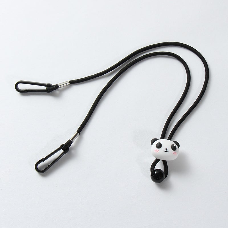 Cartoon Kids Mask Lanyard Adjustable Ear Saver 6# black and white panda - Image 1