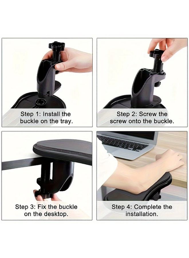 Black Ergonomic Wrist Support Elbow Pad Posture Corrector Reduces Fatigue Non Slip Base - Image 3