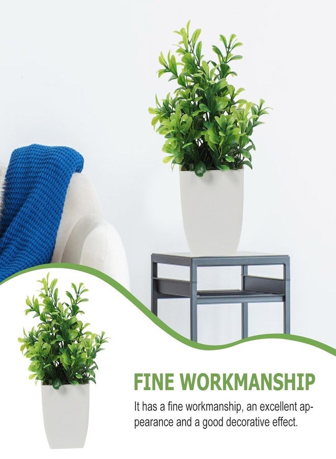 DIYEAH Mini Fake Potted Plants Set of 4 Artificial Bonsai Desktop Decor 5.90 Inch Faux Plants for Home Office Table Indoor Greenery Decoration - Image 2