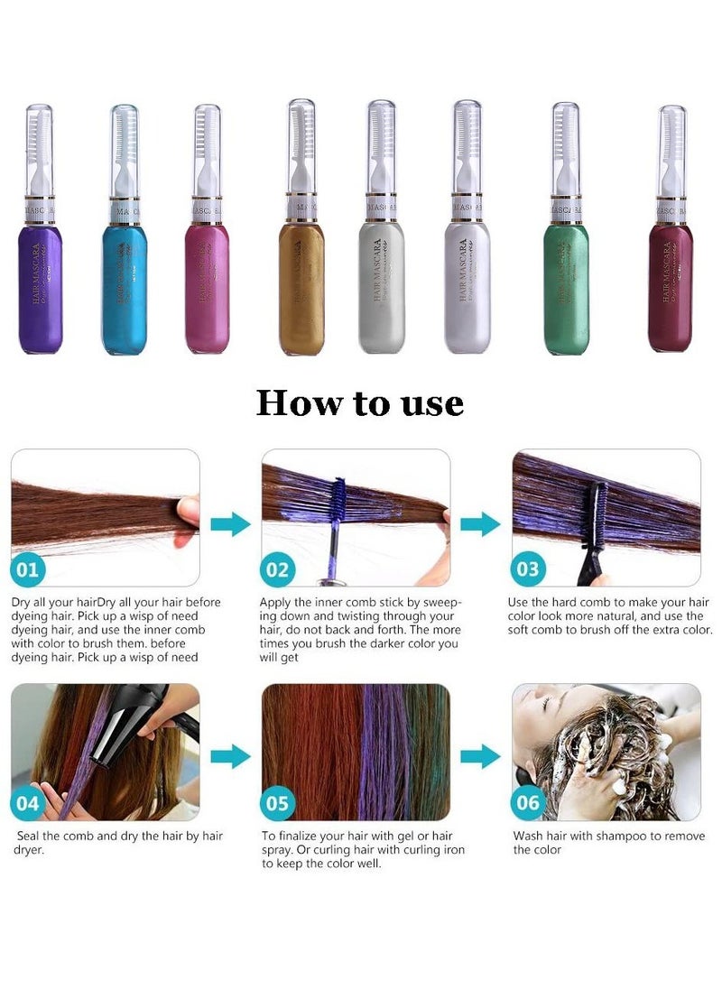 Liasun Temporary Hair Mascara Washable Temporary Hair Color Chalk Hair Dye Stick Non-toxic Instant Dye(Silver gray)  - Image 3
