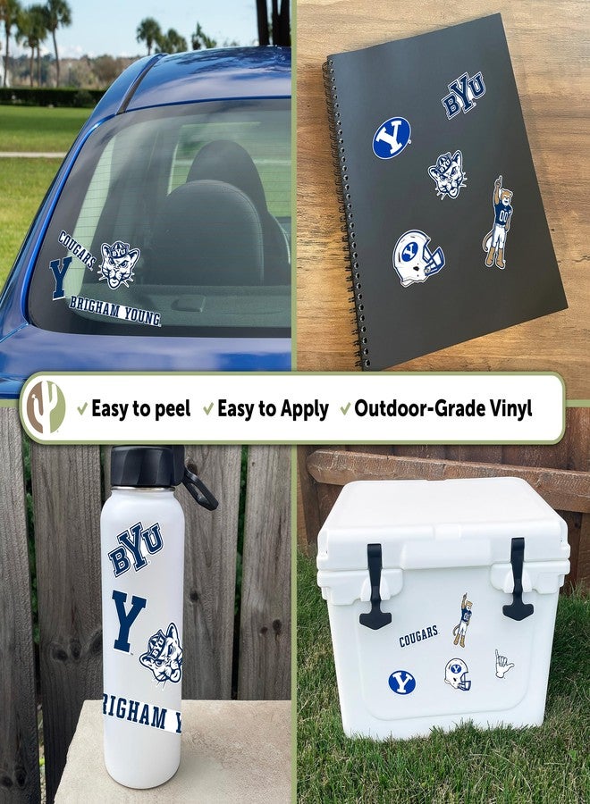 Desert Cactus Brigham Young University Sticker Cougars BYU Cougs Vinyl Decals Laptop Water Bottle Car Scrapbook Sheet T2 (Type 2) - Image 2