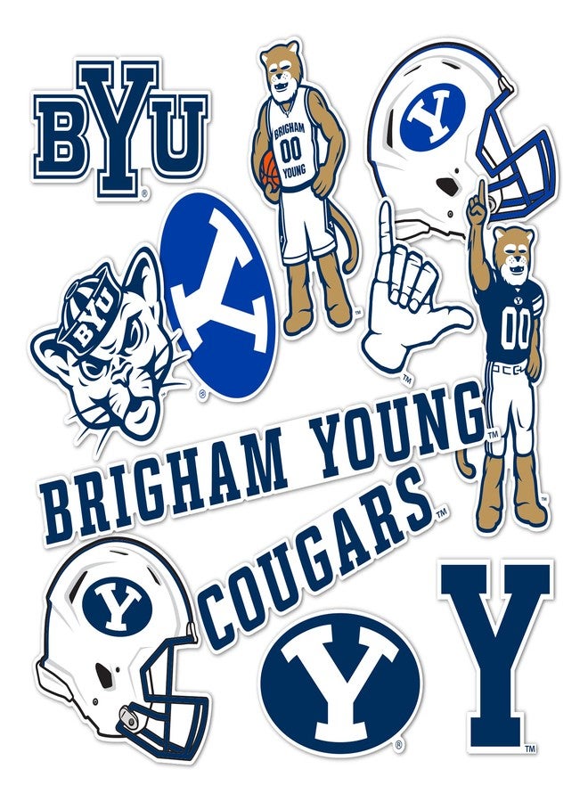 Desert Cactus Brigham Young University Sticker Cougars BYU Cougs Vinyl Decals Laptop Water Bottle Car Scrapbook Sheet T2 (Type 2) - Image 1