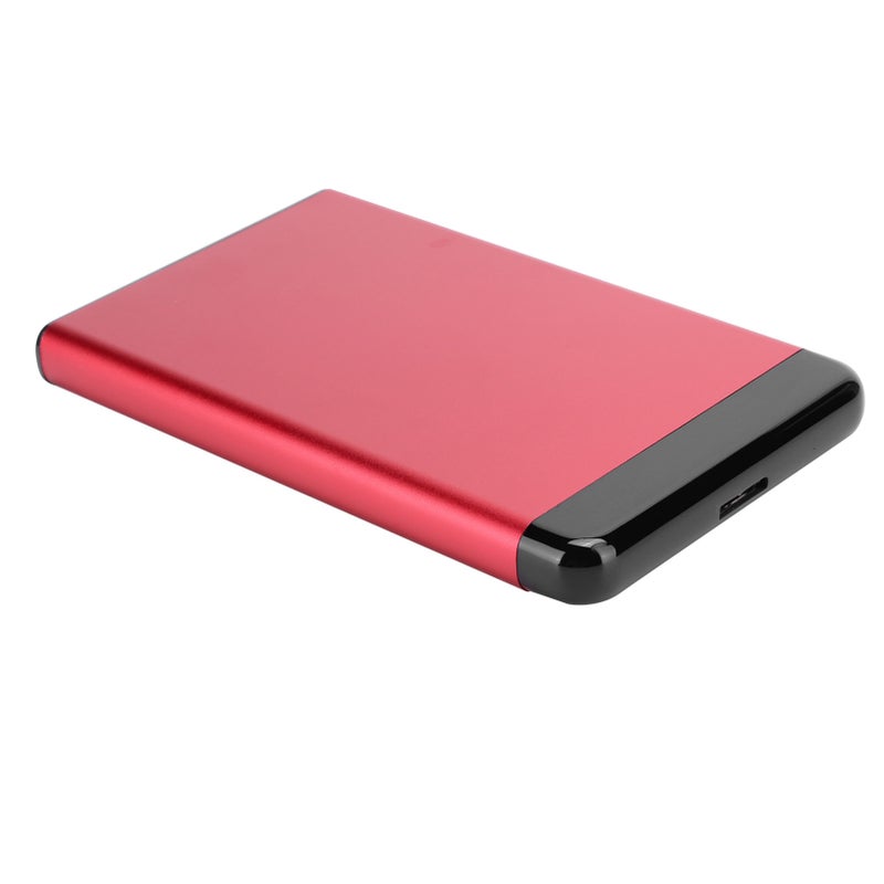 غلاف ديسك محمول USB3.0 مصنوع من الألومنيوم الخفيف للاستخدام مع محرك أقراص ثابتة صلبة بحجم 2.5 بوصة يدعم سعة 8 تيرا بايت باللون الأحمر (لا يشمل محرك الأقراص) - Image 4