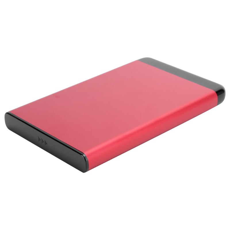 غلاف ديسك محمول USB3.0 مصنوع من الألومنيوم الخفيف للاستخدام مع محرك أقراص ثابتة صلبة بحجم 2.5 بوصة يدعم سعة 8 تيرا بايت باللون الأحمر (لا يشمل محرك الأقراص) - Image 2