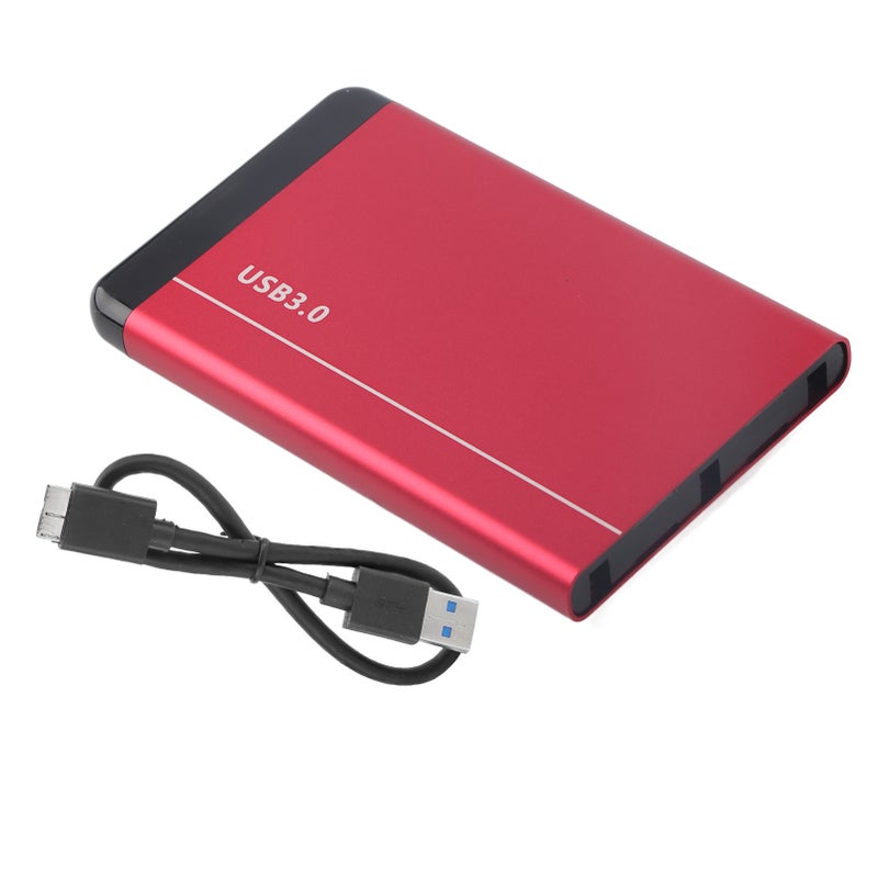 غلاف ديسك محمول USB3.0 مصنوع من الألومنيوم الخفيف للاستخدام مع محرك أقراص ثابتة صلبة بحجم 2.5 بوصة يدعم سعة 8 تيرا بايت باللون الأحمر (لا يشمل محرك الأقراص) - Image 1