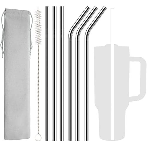 UDOGI 6 Pack Stainless Steel Straw Replacement 40 oz for Stanley Adventure Travel Tumbler, Reusable Straws with Cleaning Brush Compatible with Stanley 40oz Stanley Cup Tumbler - Image 1