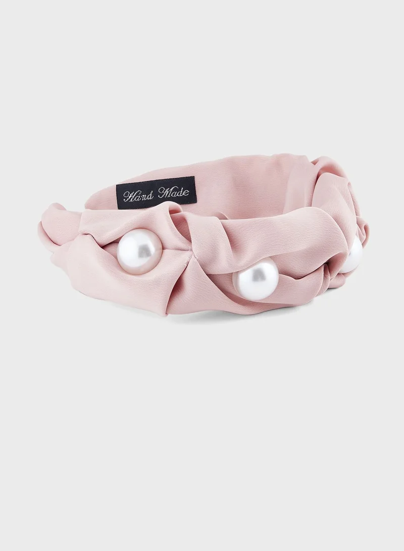 Ginger Ruched Pearl Headband