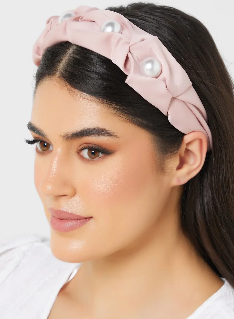 Ginger Ruched Pearl Headband