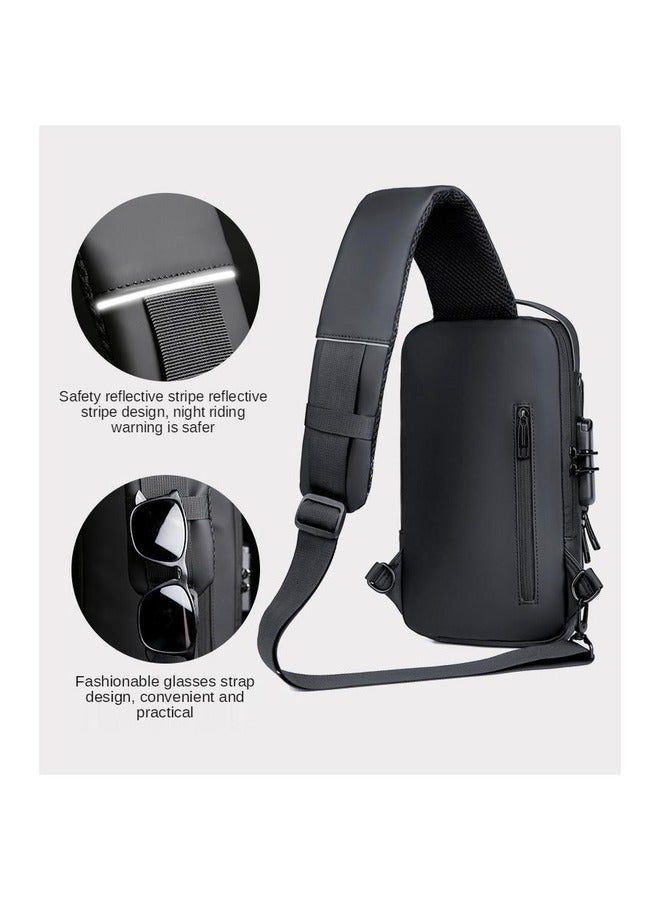 Anti Theft Crossbody Sling Bag Waterproof Chest Bag with USB Charging Shoulder Backpack for Men Women  - Image 4