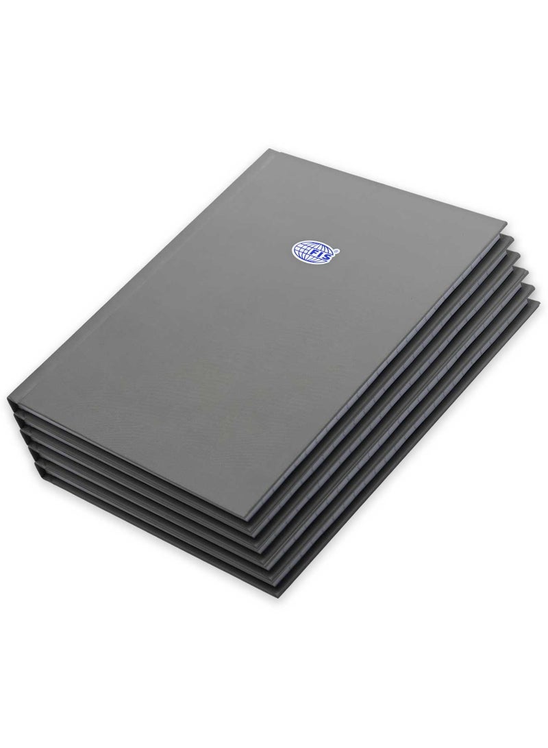 FIS Pack of 5 Hard Cover Notebook A5 Single Line, 100Sheets, Graphite -FSNBA5SL100GP - Image 3