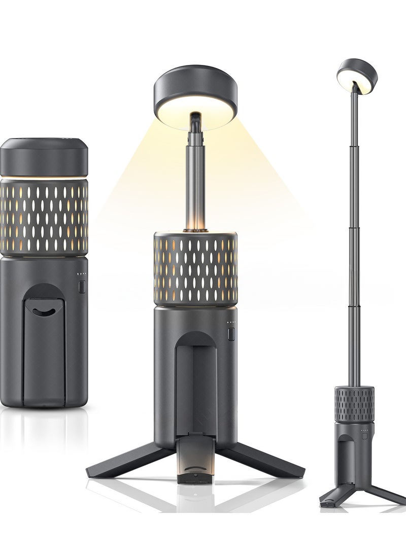 XiuWoo Portable Rechargeable Camping Light, Multi-Functional Outdoor Light, Telescoping Light, Telescopic Camping Lantern, Cordless Work Light with Adjustable Stand, Brightness Adjustment  - Image 1