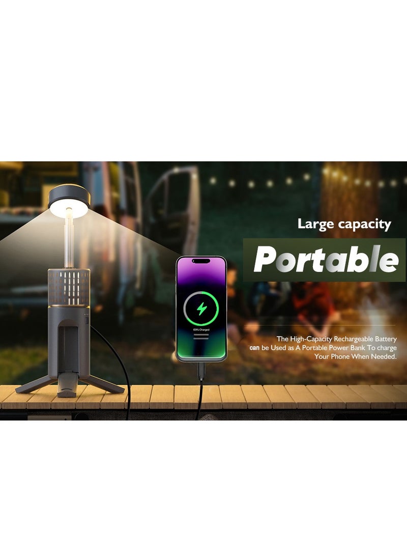 Portable Rechargeable Camping Light, Multi-Functional Outdoor Light, Telescoping Light, Telescopic Camping Lantern, Cordless Work Light with Adjustable Stand, Brightness Adjustment