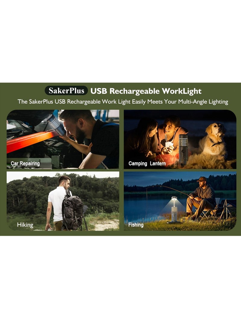 Portable Rechargeable Camping Light, Multi-Functional Outdoor Light, Telescoping Light, Telescopic Camping Lantern, Cordless Work Light with Adjustable Stand, Brightness Adjustment