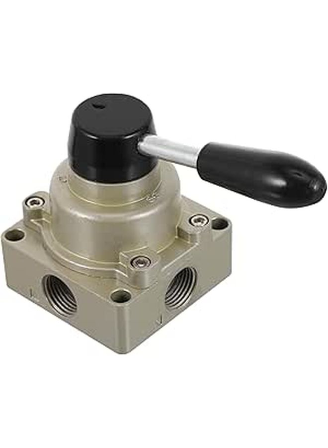 Nolitory Air Hand Lever Valve 4 Way Rotary Lever Control Valve Aluminum Alloy for Industrial Air Pressure and Air Flow Control Applications - Image 1