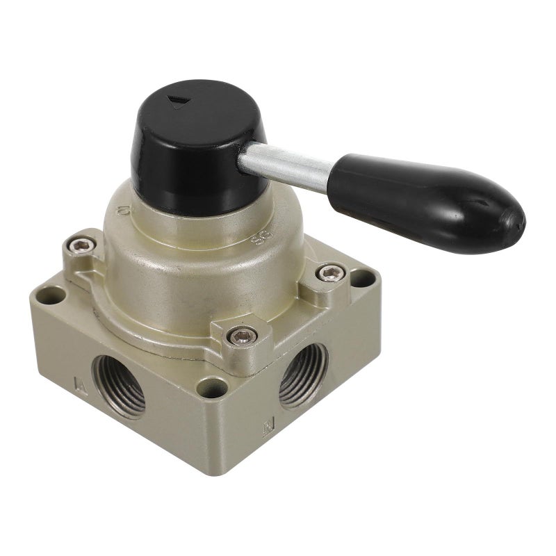 Nolitory Air Hand Lever Valve 4 Way Rotary Lever Control Valve Aluminum Alloy for Industrial Air Pressure and Air Flow Control Applications - Image 2