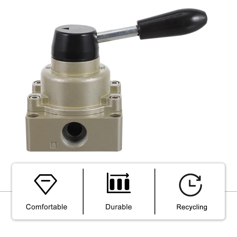 Nolitory Air Hand Lever Valve 4 Way Rotary Lever Control Valve Aluminum Alloy for Industrial Air Pressure and Air Flow Control Applications - Image 5