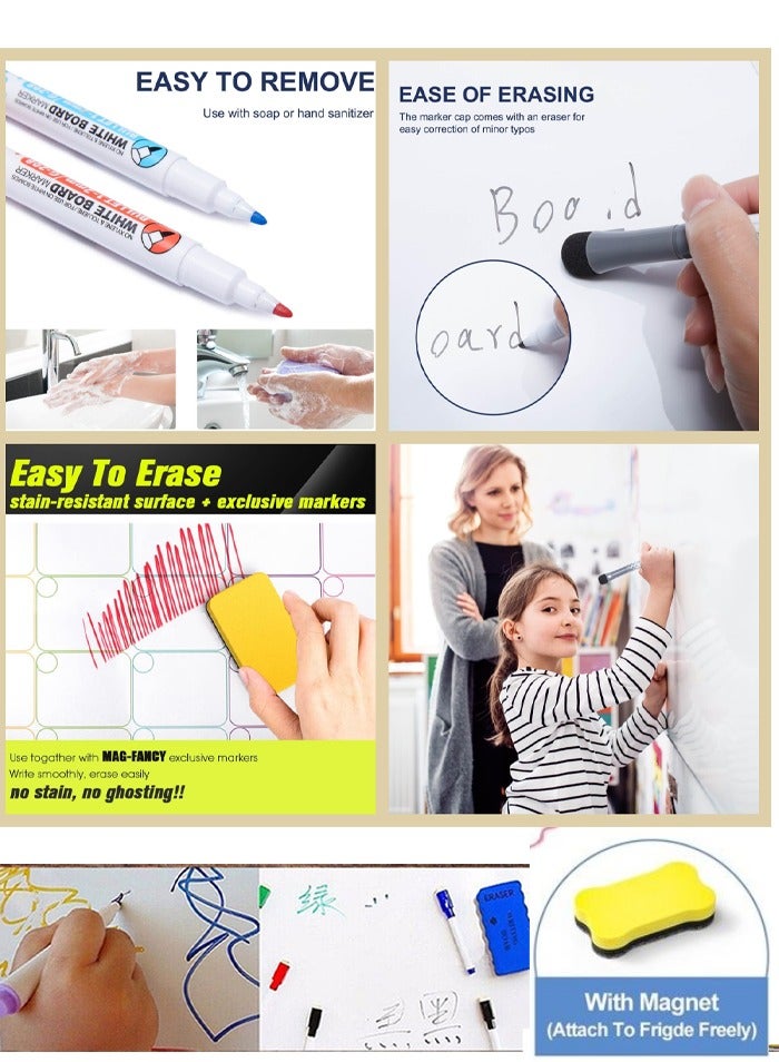 Magnetic Attraction Schedule, Calendar, Memo, Message Board, Writing Refrigerator Sticker, Erasable Memo Sticker - Image 3