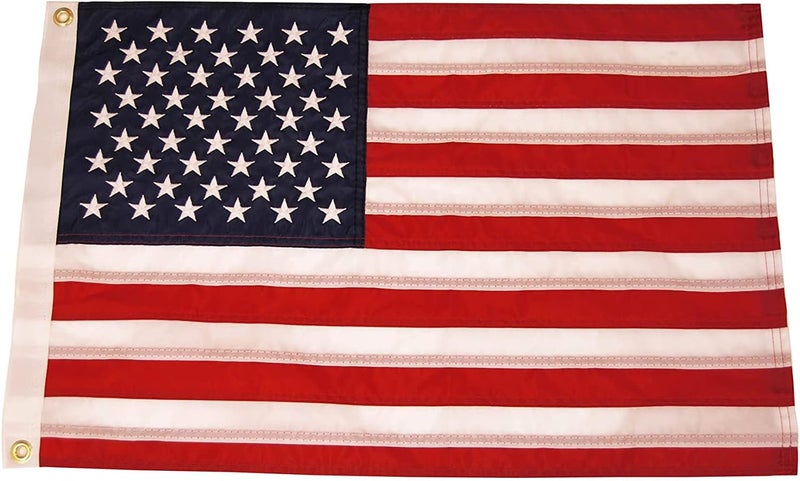 TaylorMade Taylor Made Sewn American Flag for Boats, 16" x 24", Marine-Grade Nylon, Fade Resistant, Brass Grommets, Embroidered Stars and Stripes, Flag only - 2020109195 - Image 1