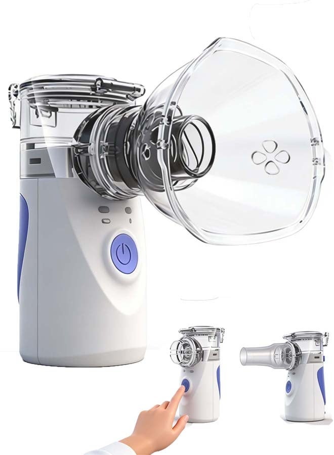 صورة العالمة آلة التبخير المحمولة للأطفال، الكبار، والرضع، جهاز تبخير صغير، مرذاذ البخار للاستنشاق، جهاز شبكي يدوي قابل لإعادة الشحن عبر USB، جهاز تبخير بالموجات فوق الصوتية مع طريقتين للاستخدام للأطفال الذين يعانون من مشاكل في التنفس، مناسب للاستخدام في المنزل، المكتب، وخارج المنزل. - Image 1