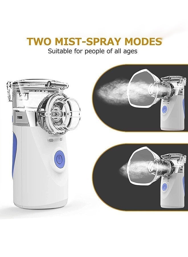 صورة العالمة آلة التبخير المحمولة للأطفال، الكبار، والرضع، جهاز تبخير صغير، مرذاذ البخار للاستنشاق، جهاز شبكي يدوي قابل لإعادة الشحن عبر USB، جهاز تبخير بالموجات فوق الصوتية مع طريقتين للاستخدام للأطفال الذين يعانون من مشاكل في التنفس، مناسب للاستخدام في المنزل، المكتب، وخارج المنزل. - Image 4