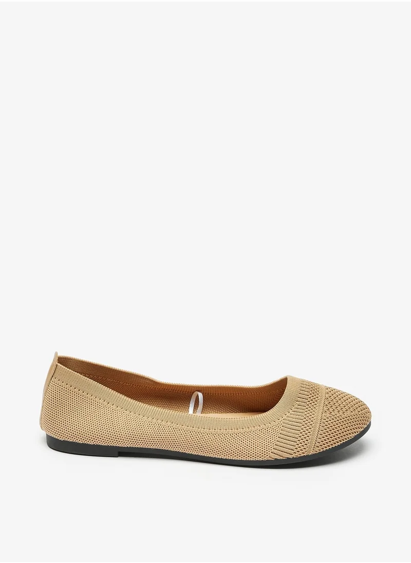 Flora Bella Textured Slip-On Round Toe Ballerina Shoes